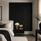 Black Velvet Upholstered Headboard Wall Panel – 45cm Wide