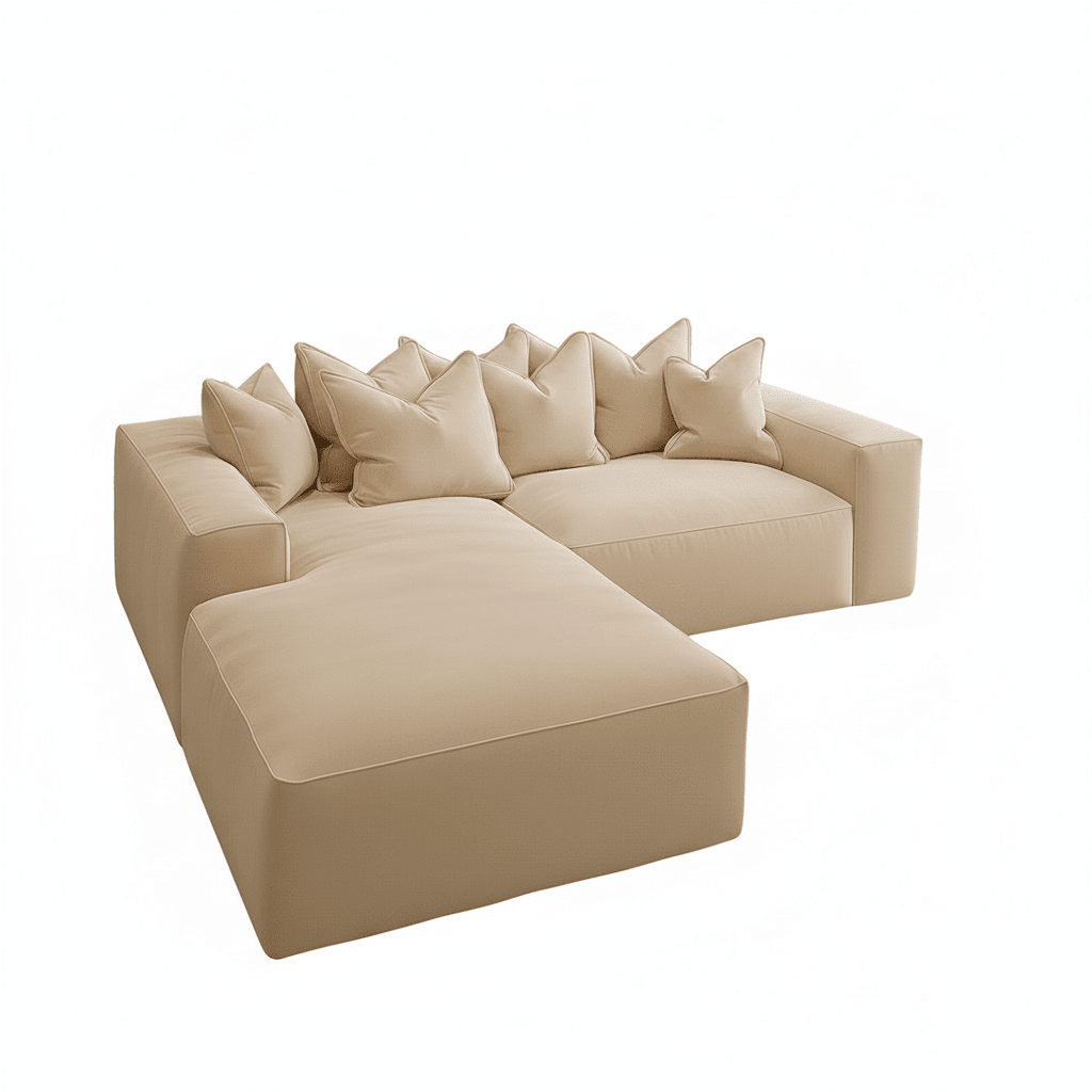 Velour Cream Velvet Footstool