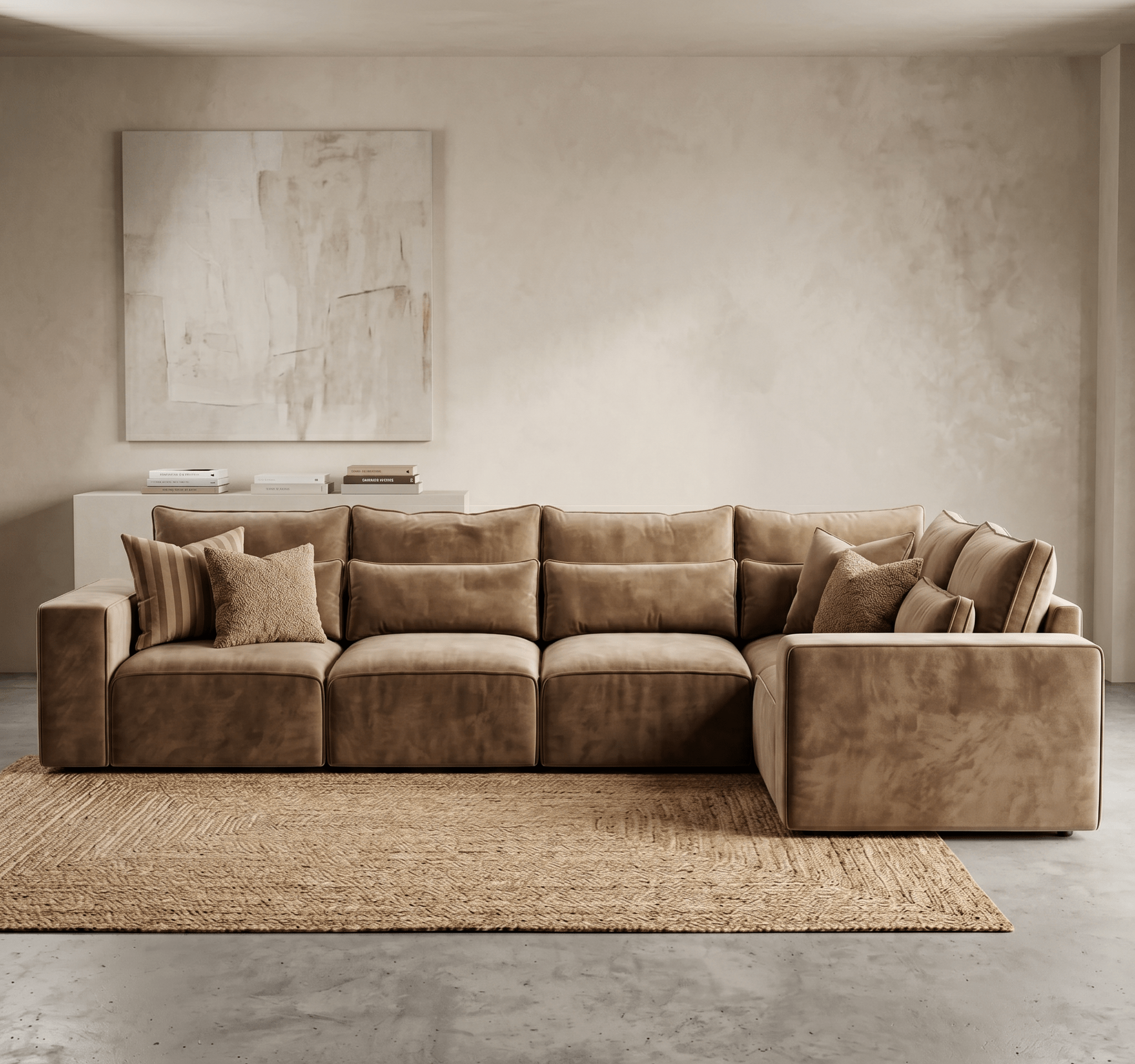 Maison 5 Piece Modular Corner Sofa - Footstool - White Truffle by CK Living