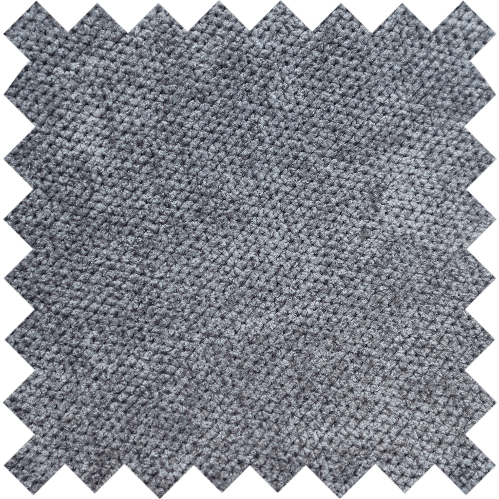 Close-up of grey textured upholstery fabric swatch for sofa or bed