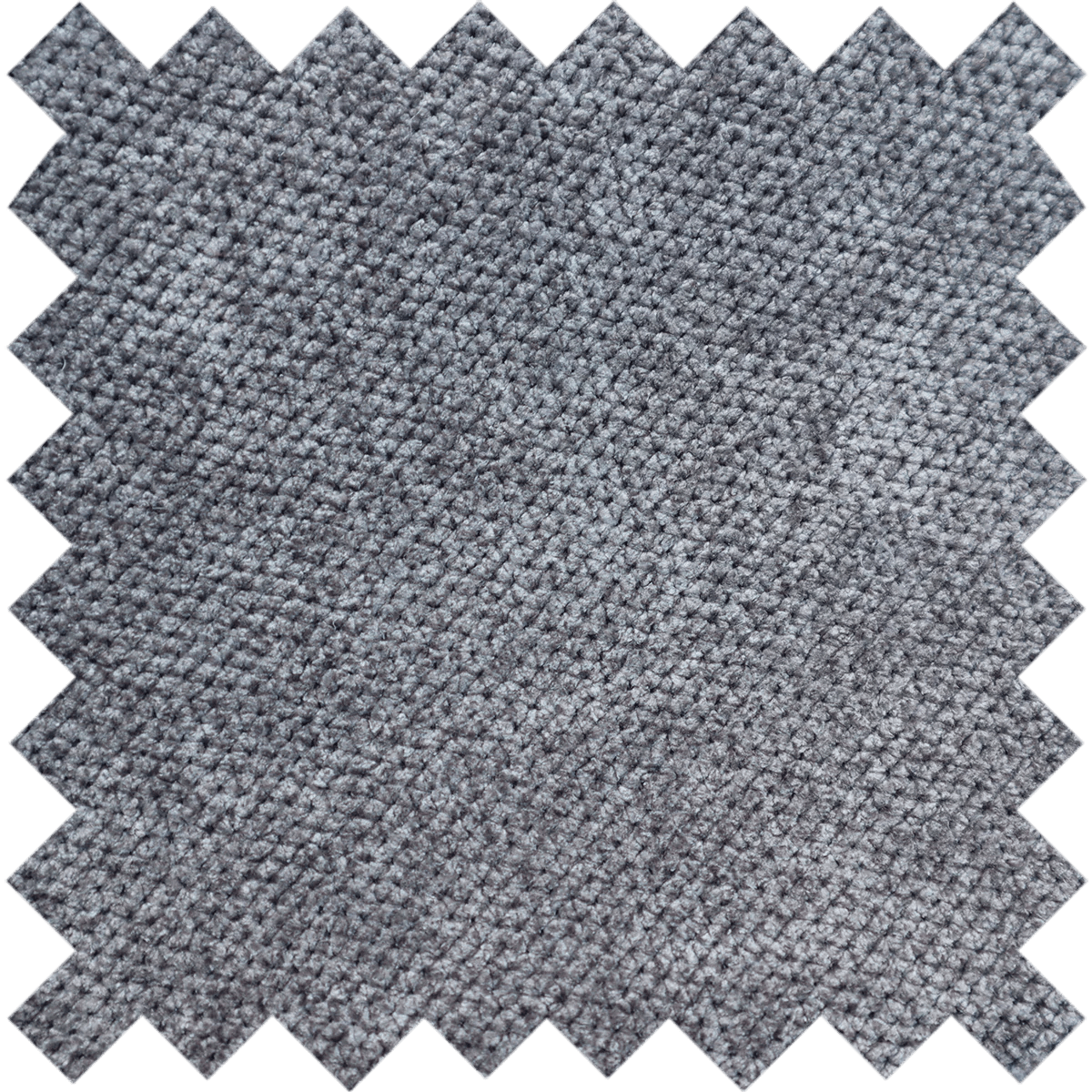 Close-up of grey textured upholstery fabric swatch for sofa or bed