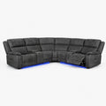 Luxury Electric Recliner Large Corner Sofa - Grey Fabric