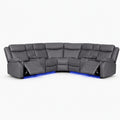 Marina Electric Recliner Corner Sofa with LED Lights - Grey
