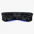 Marina Recliner Corner Sofa with LED Lights - Black