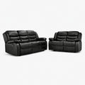 Prato Leather Reclining Sofa - Black