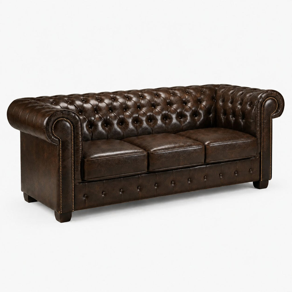 Windsor Leather 3 Seater - Antique Brown