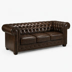 Windsor Leather 3 Seater - Antique Brown