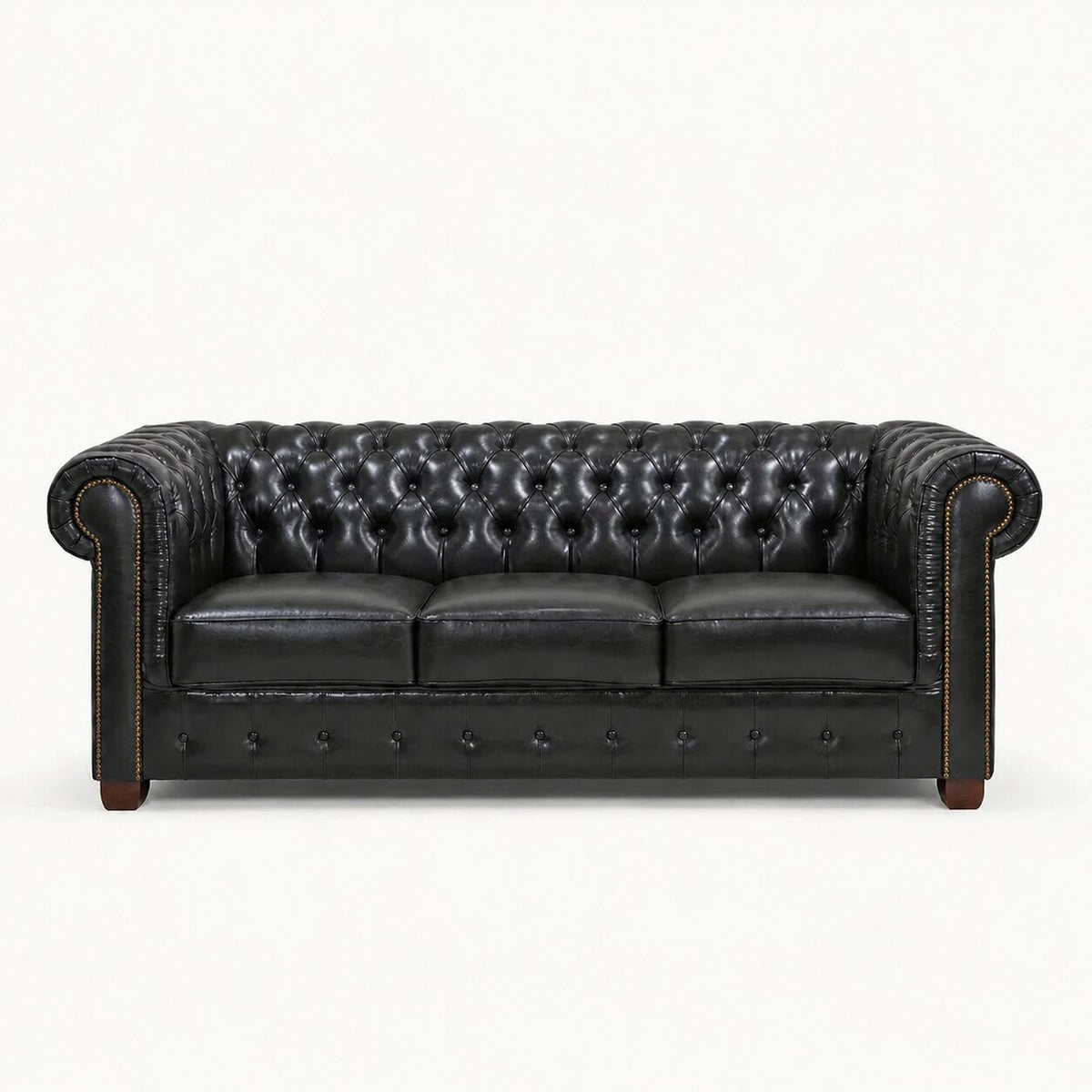 Windsor Leather 3 Seater - Black