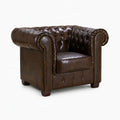 Windsor Leather Armchair - Antique Brown