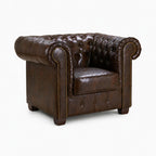 Windsor Leather Armchair - Antique Brown