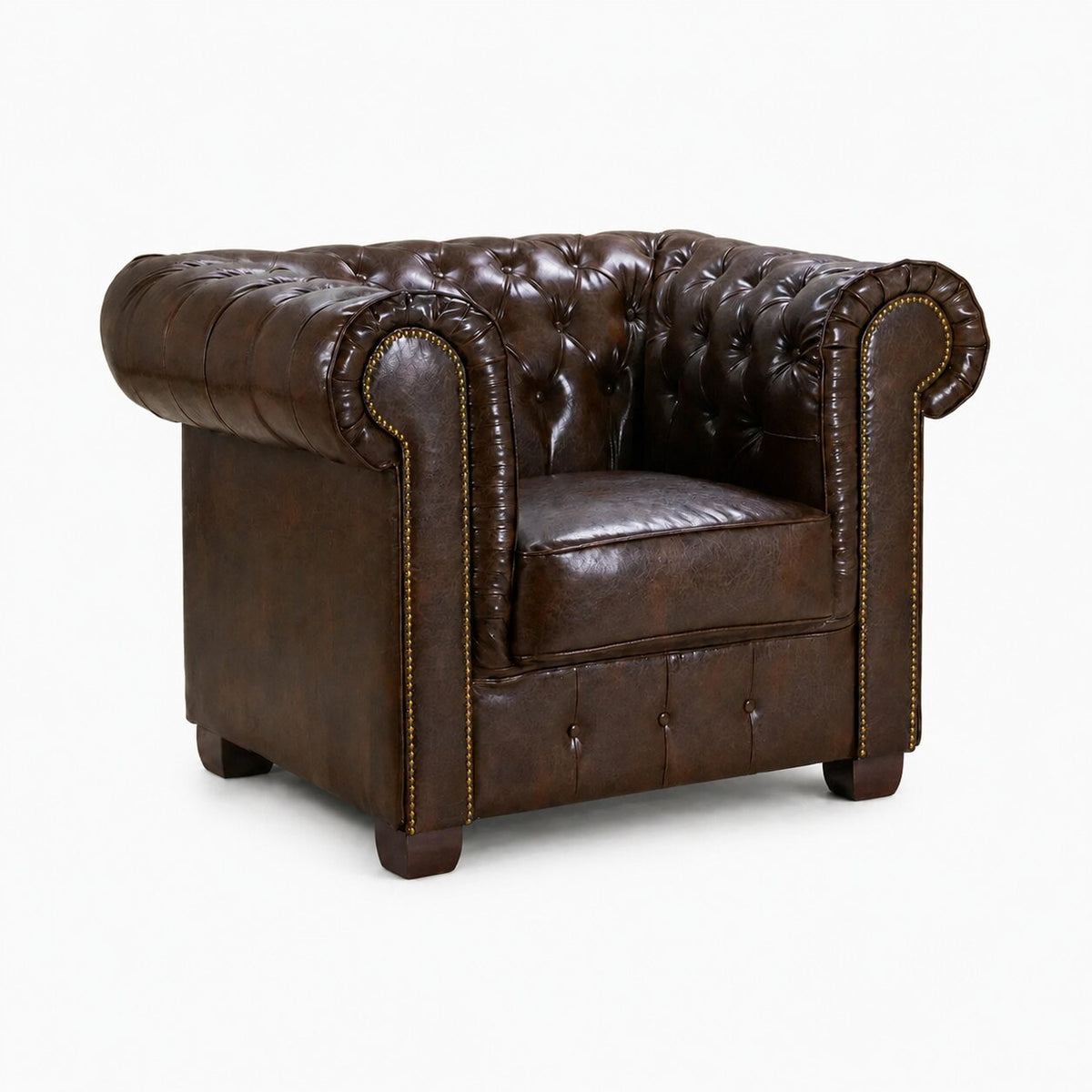 Windsor Leather Armchair - Antique Brown