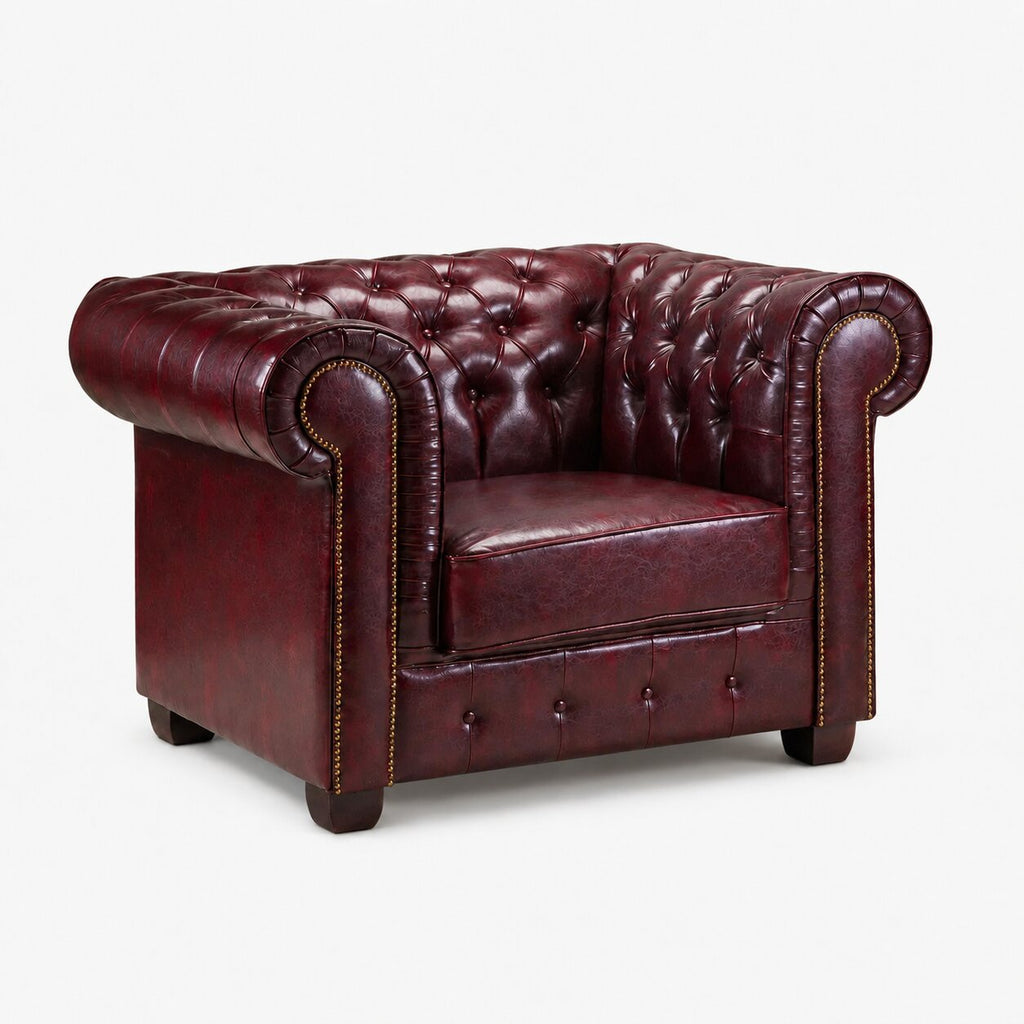 Windsor Leather Armchair - Oxblood
