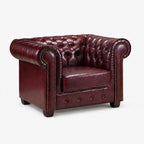 Windsor Leather Armchair - Oxblood