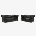 Windsor Leather Sofa Set - Black