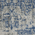 Blue and gray abstract patterned fabric for luxury sofas and beds