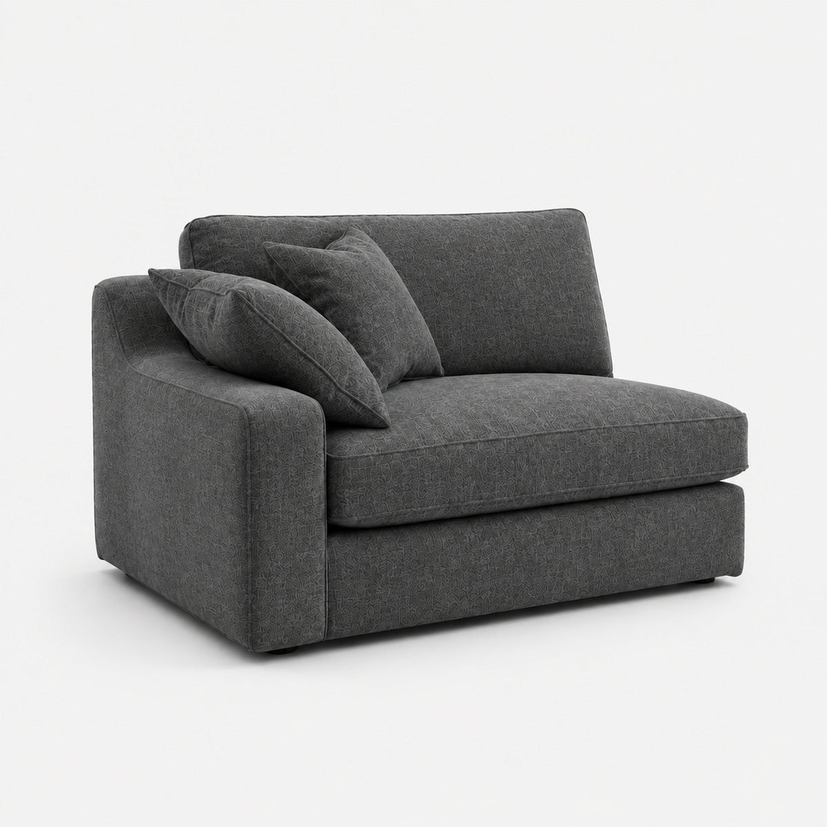 Alderley 1 Seat One-Arm Module — Smoked Steel — clean studio