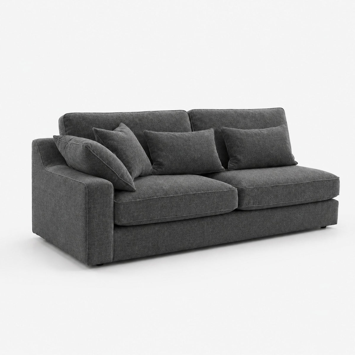 Alderley 2 Seat One-Arm Module — Smoked Steel — clean studio