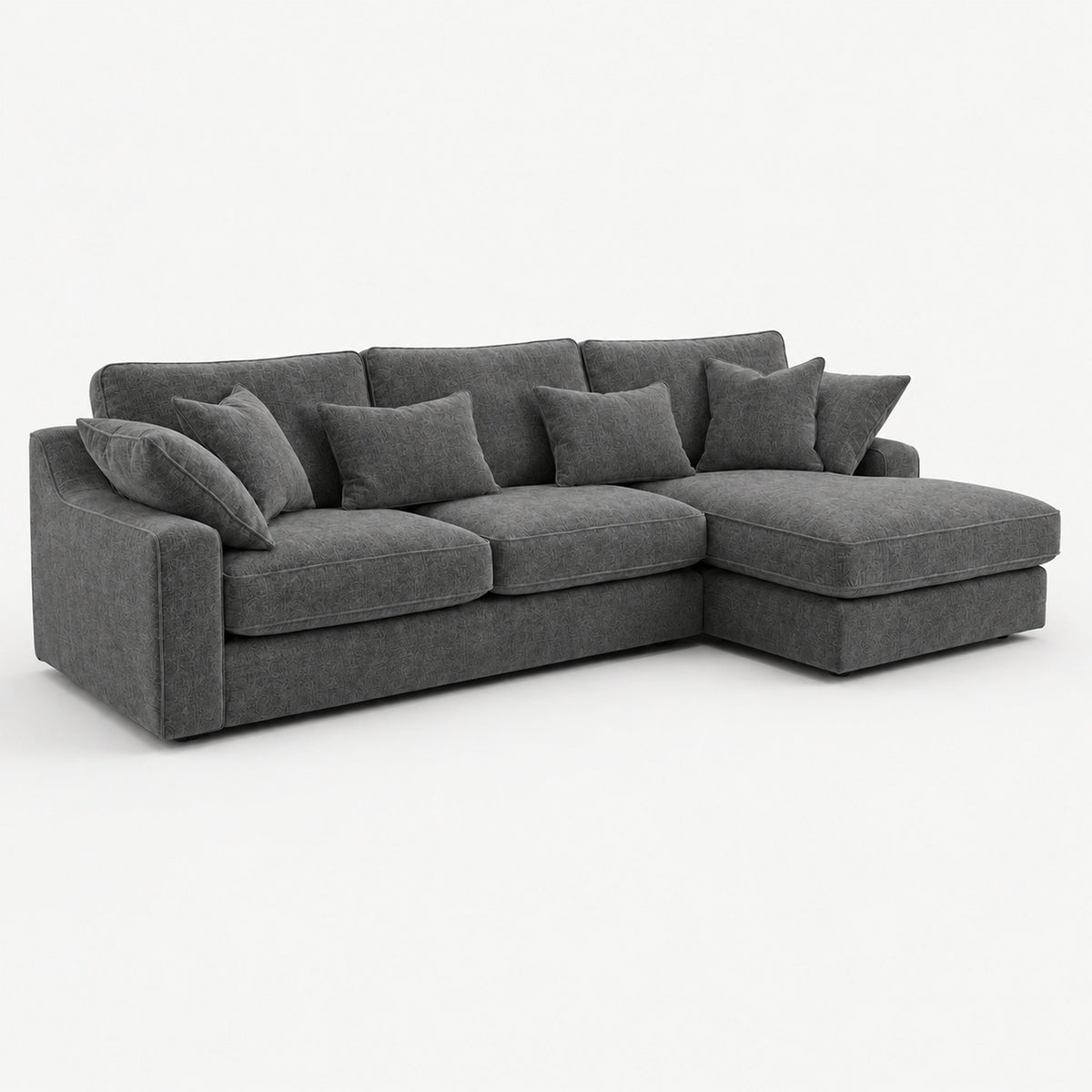 Alderley Large Chaise Sofa — Smoked Steel — clean studio