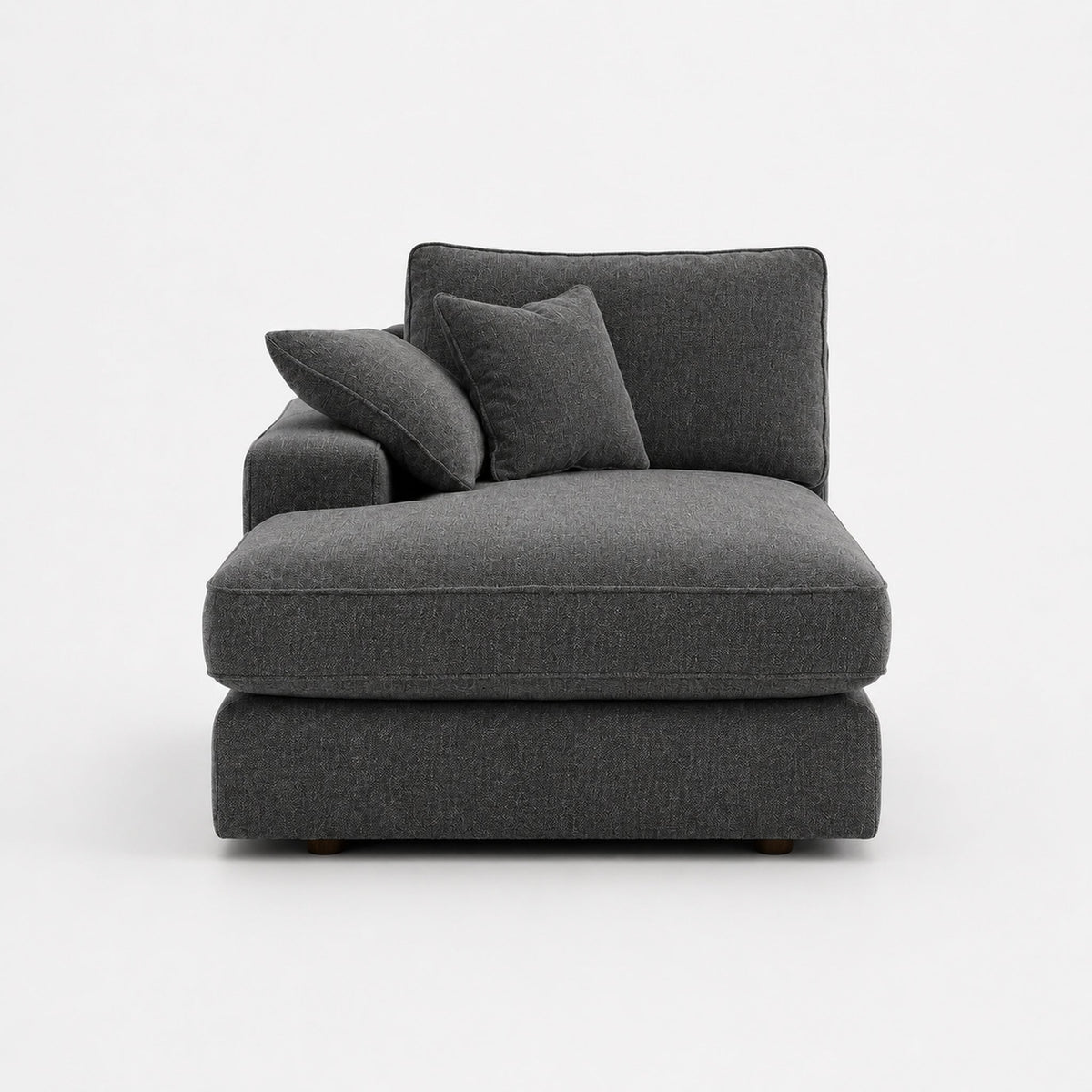 Alderley One-Arm Chaise Module — Smoked Steel — clean studio