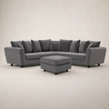 Gray sectional sofa with matching ottoman, luxury living room furniture