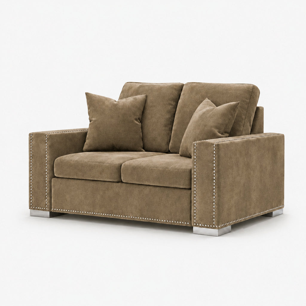 Aria 2 Seater Sofa — Champagne Mink — clean studio