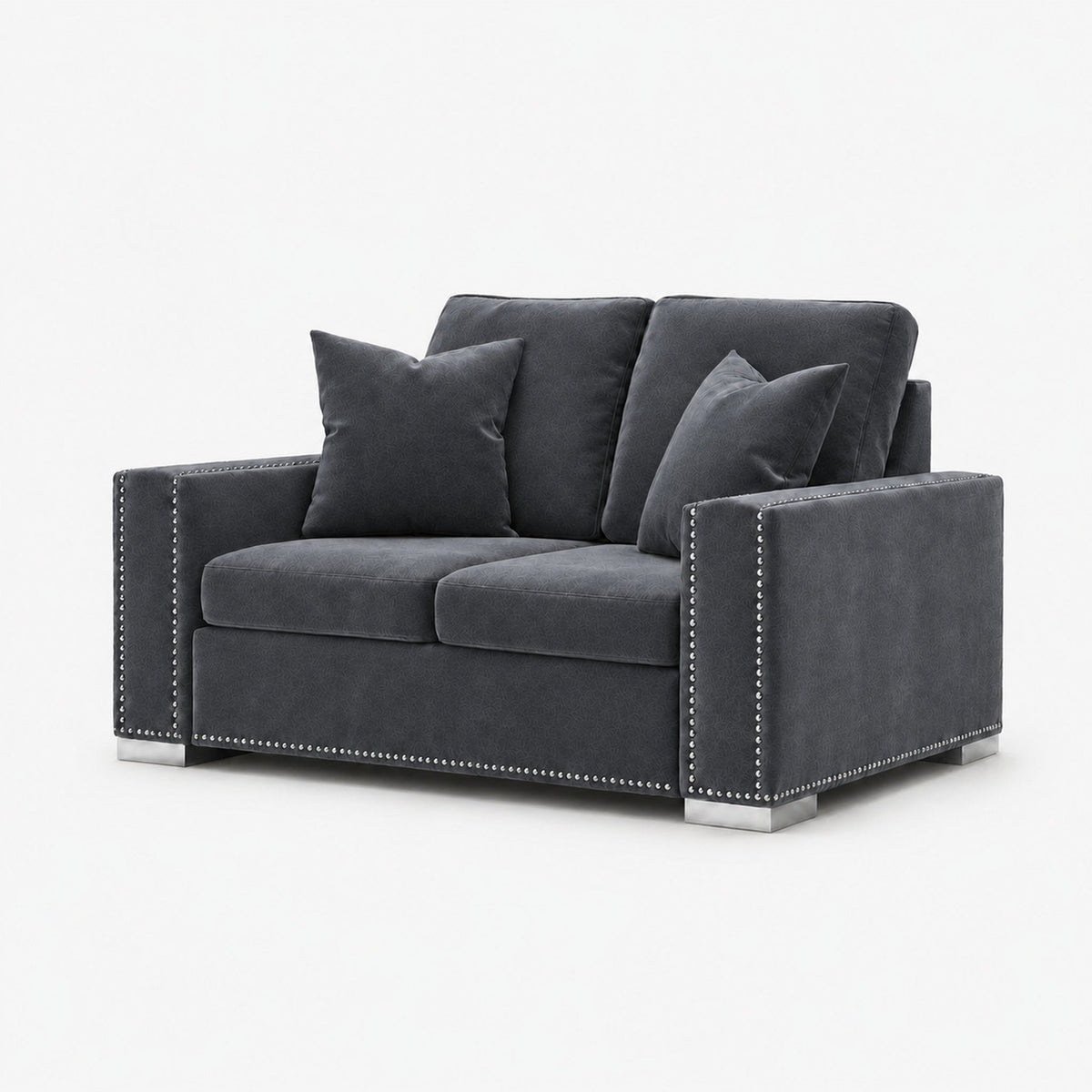 Aria 2 Seater Sofa — Smoked Steel — clean studio