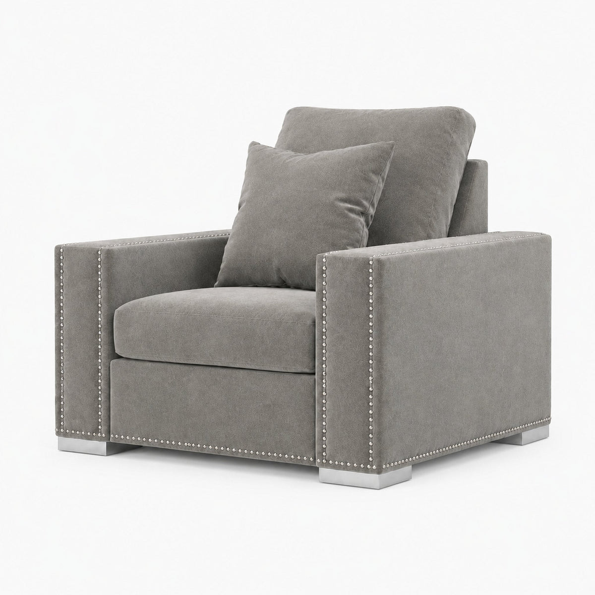 Aria Armchair — Silver — clean studio