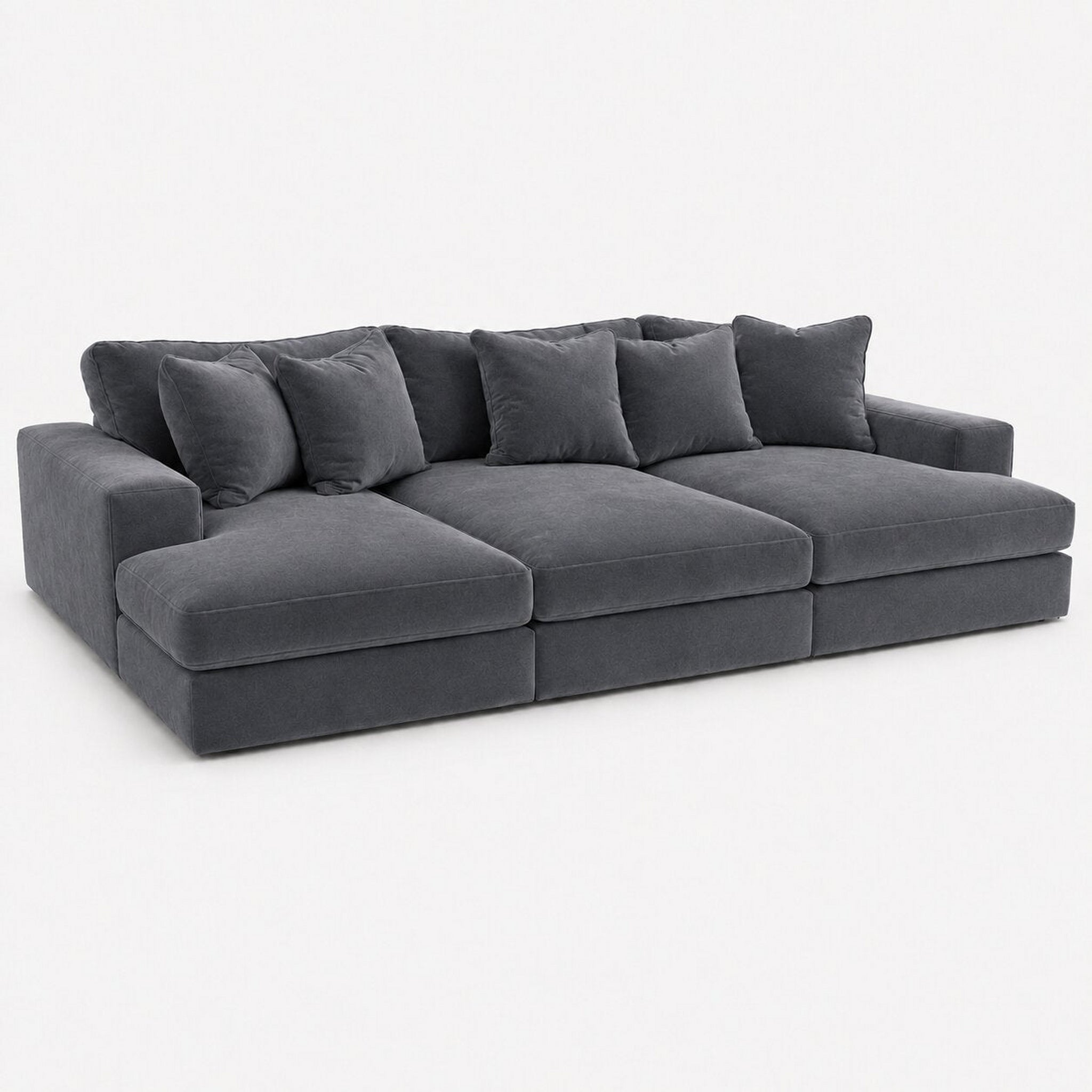 Aria Cinema Sofa — Smoked Steel — clean studio
