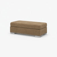 Aria Corner Footstool — Champagne Mink — clean studio