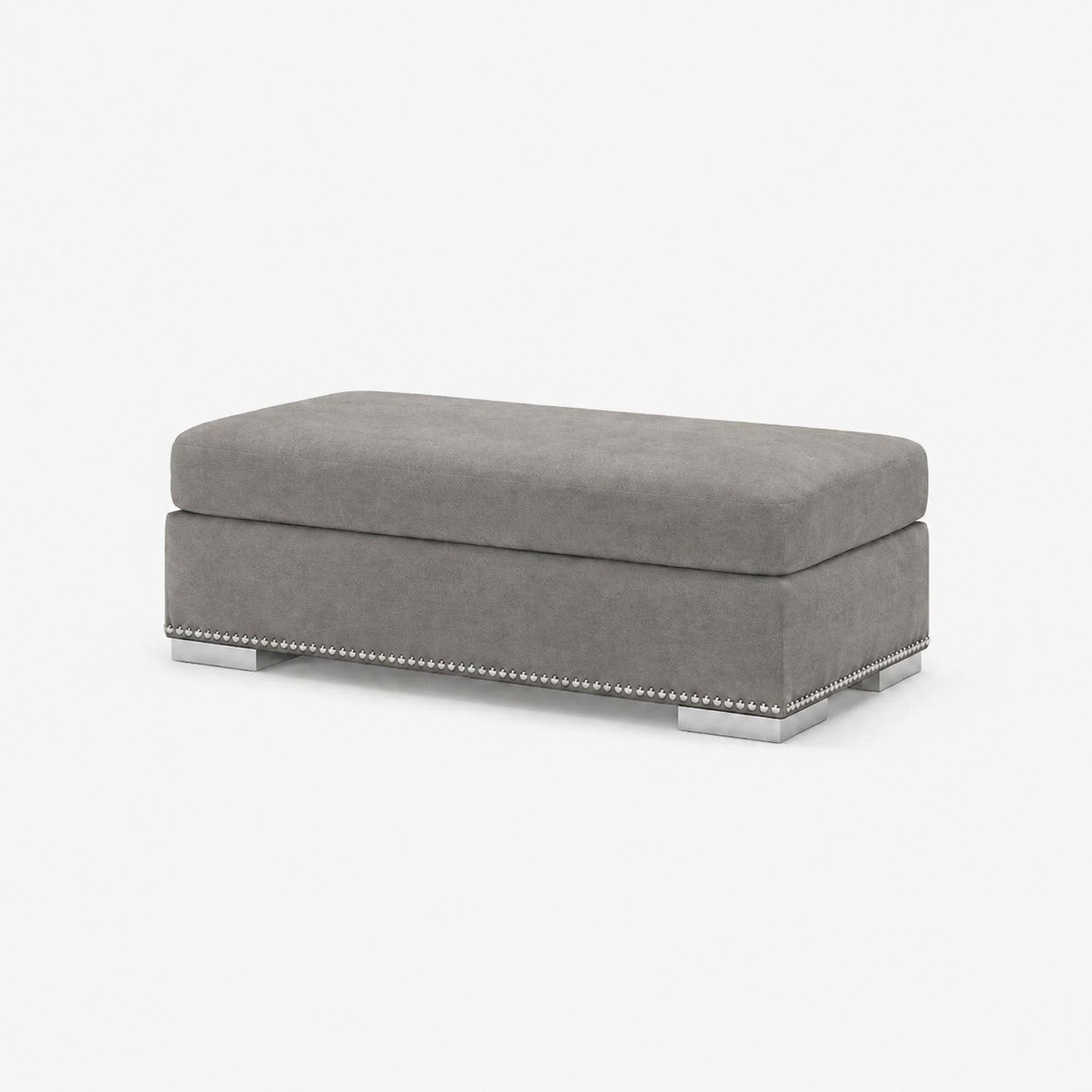 Aria Corner Footstool — Silver — clean studio