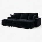 Aria Corner Sofa Bed Bundle — Midnight Noir — clean studio