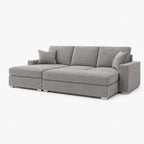 Aria Corner Sofa Bed Bundle — Silver — clean studio