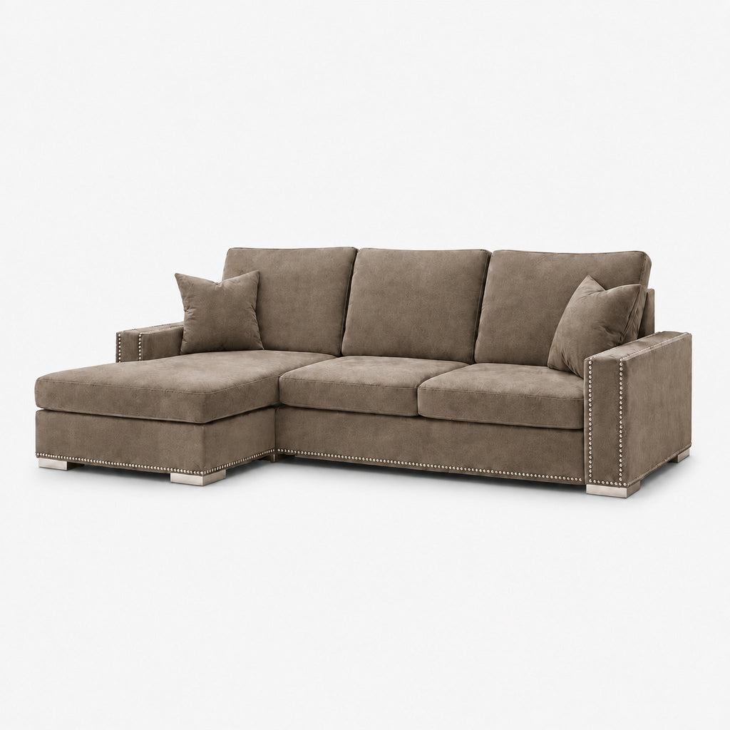 Aria Corner Sofa — Champagne Mink — clean studio