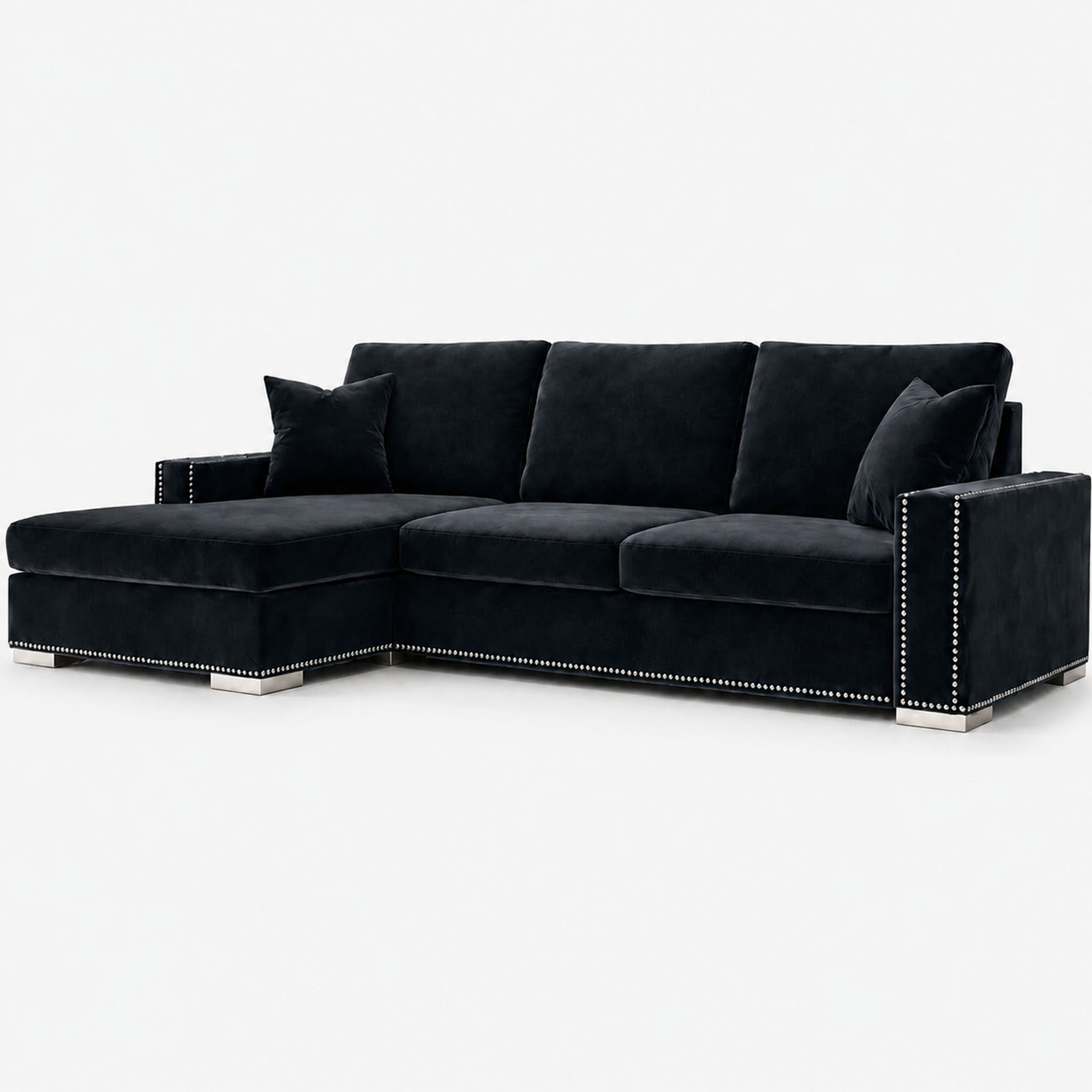 Aria Corner Sofa — Midnight Noir — clean studio