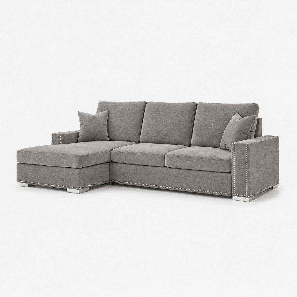 Aria Corner Sofa — Silver — clean studio