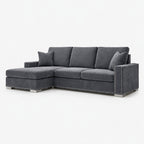 Aria Corner Sofa — Smoked Steel — clean studio
