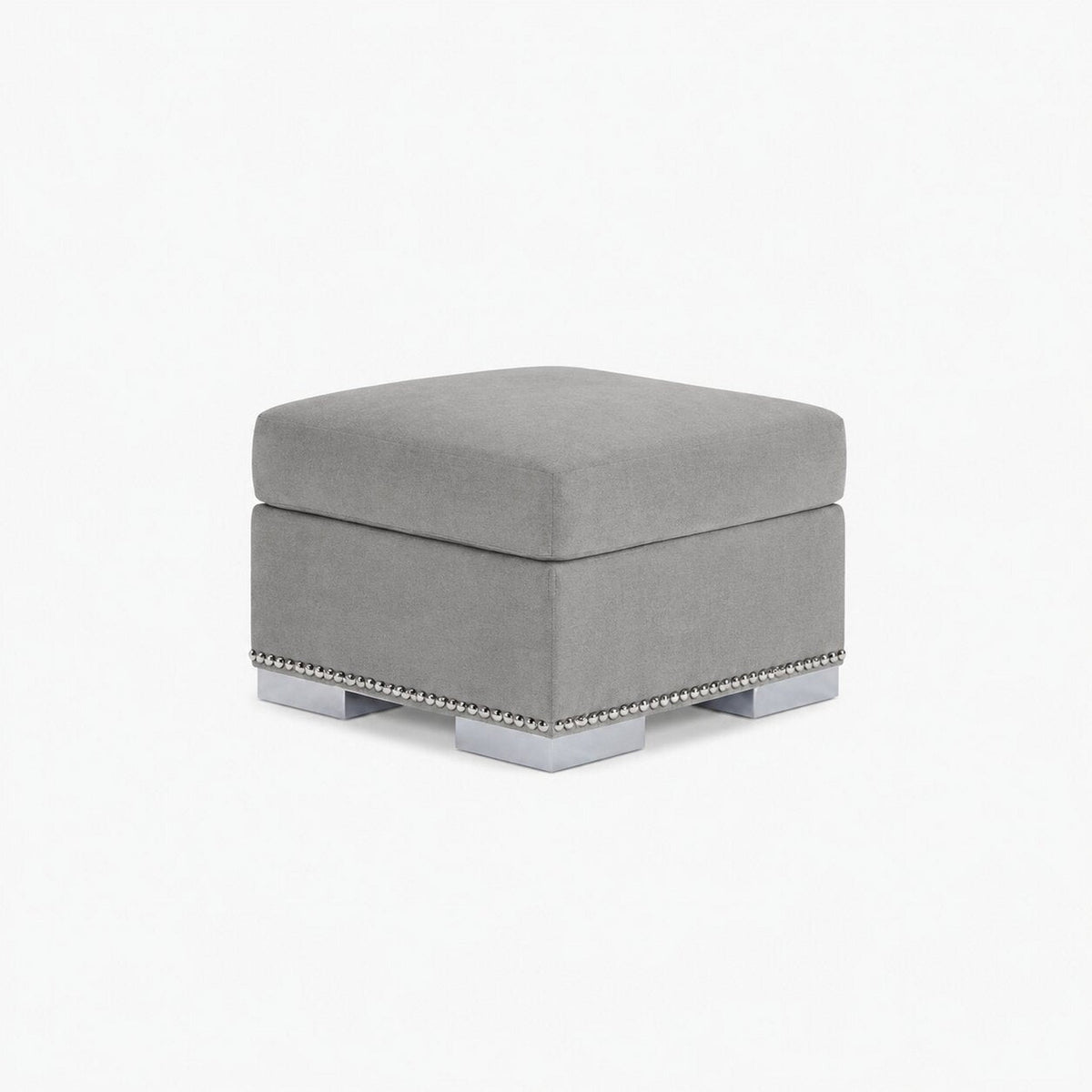 Aria Matching Footstool — Silver — clean studio