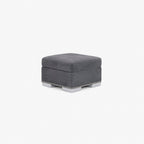 Aria Matching Footstool — Smoked Steel — clean studio