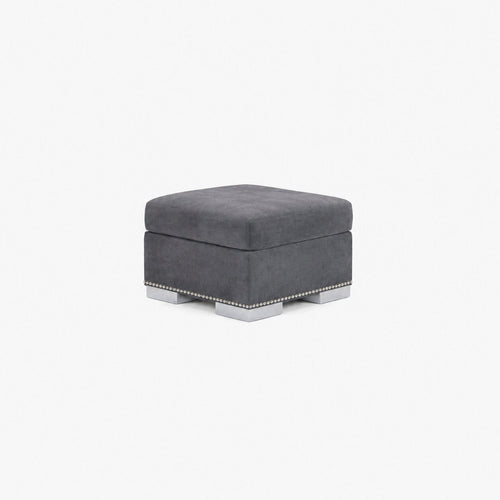 Aria Matching Footstool — Smoked Steel — clean studio