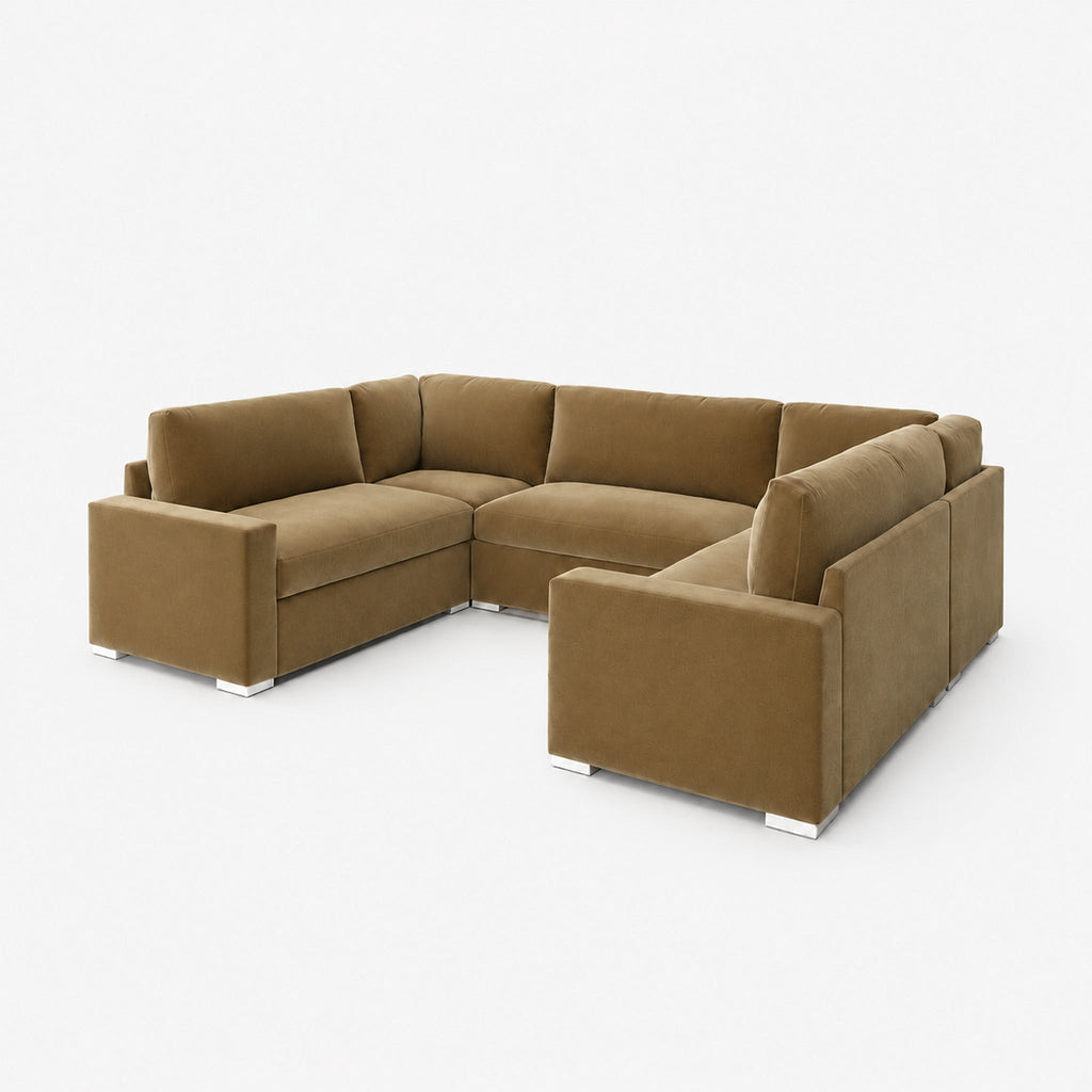 Aria Premium U-Shape Sofa — Champagne Mink — clean studio