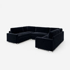 Aria Premium U-Shape Sofa — Midnight Noir — clean studio