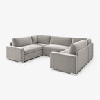 Aria Premium U-Shape Sofa — Silver — clean studio