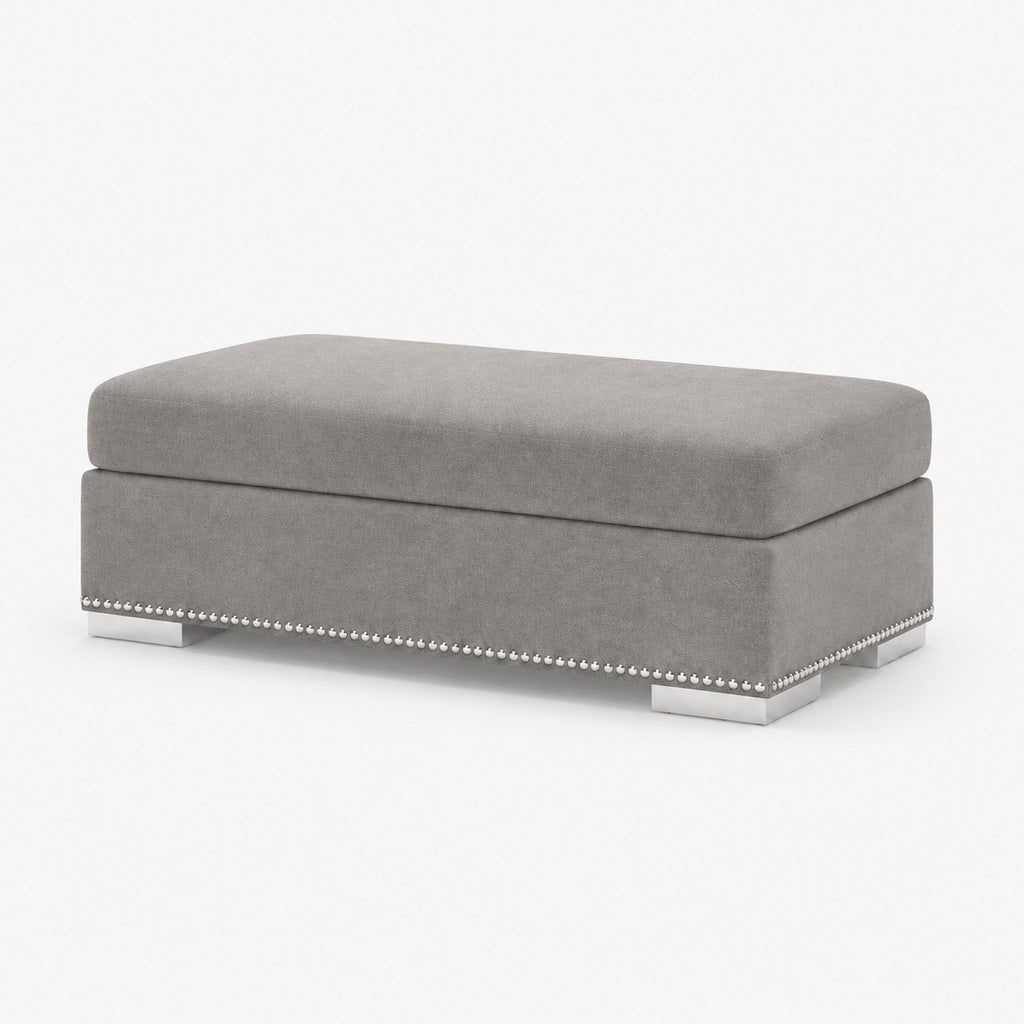 Aria Small Footstool — Silver — clean studio