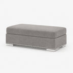 Aria Small Footstool — Silver — clean studio