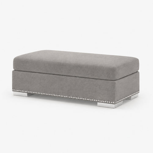 Aria Small Footstool — Silver — clean studio