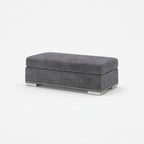 Aria Small Footstool — Smoked Steel — clean studio
