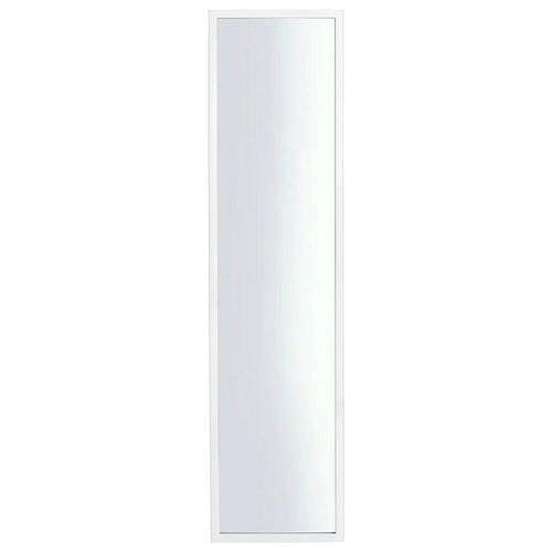 Tall white full-length mirror with slim frame for bedroom or living room
