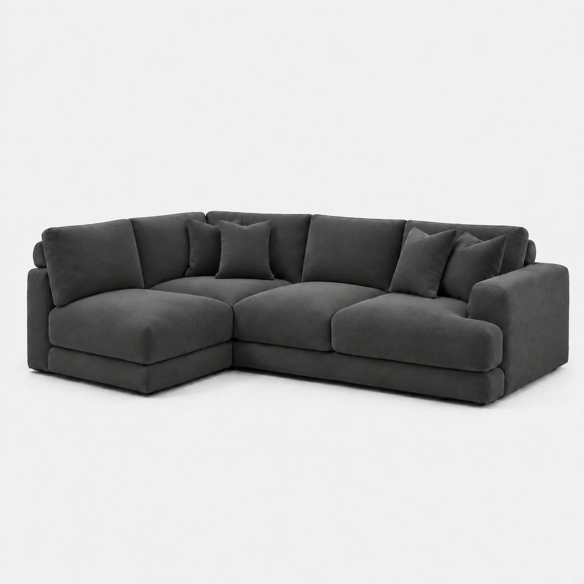 Aurelia Medium Corner Sofa — Smoked Steel — clean studio