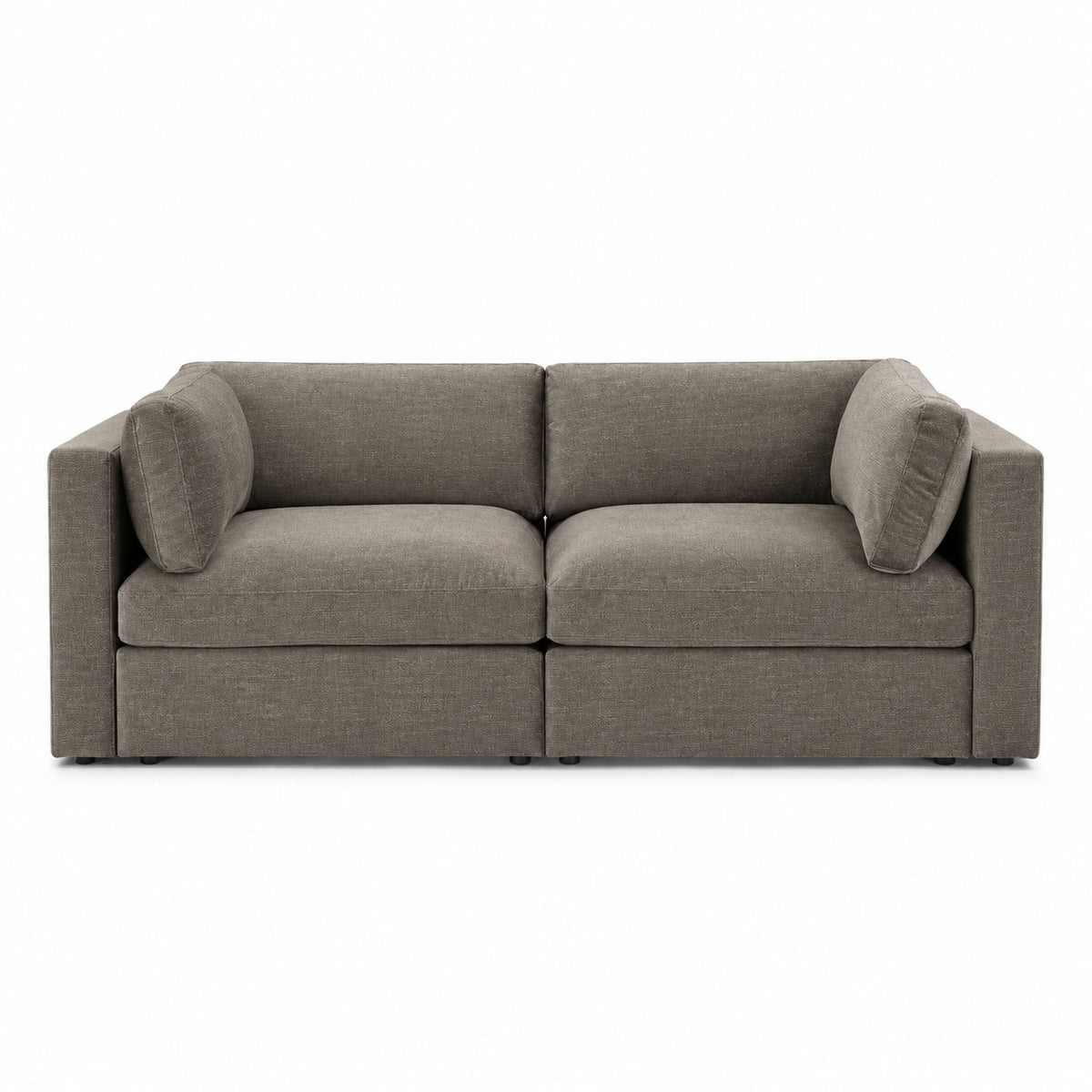 Bellano 2 Seater Sofa — luxe chenille Crimsy Truffle — Box — Supportive memory foam
