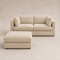 Bellano 2 Seater Sofa + Footstool in Summer Beach Luxe Chenille